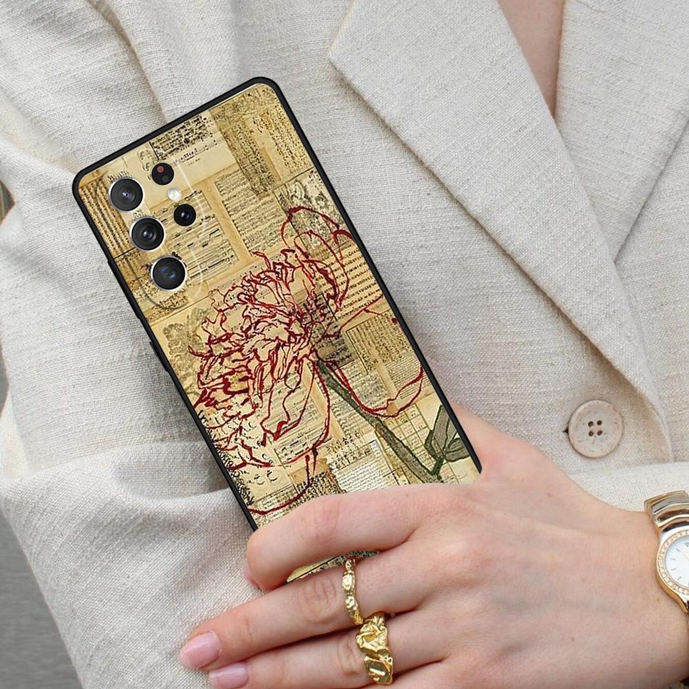 Piano Keys Vintage Music Notes Cell Phone Case for Samsung Galaxy S26 Ultra S25 S24 S23 S22 S21 S20 Note10 Cover