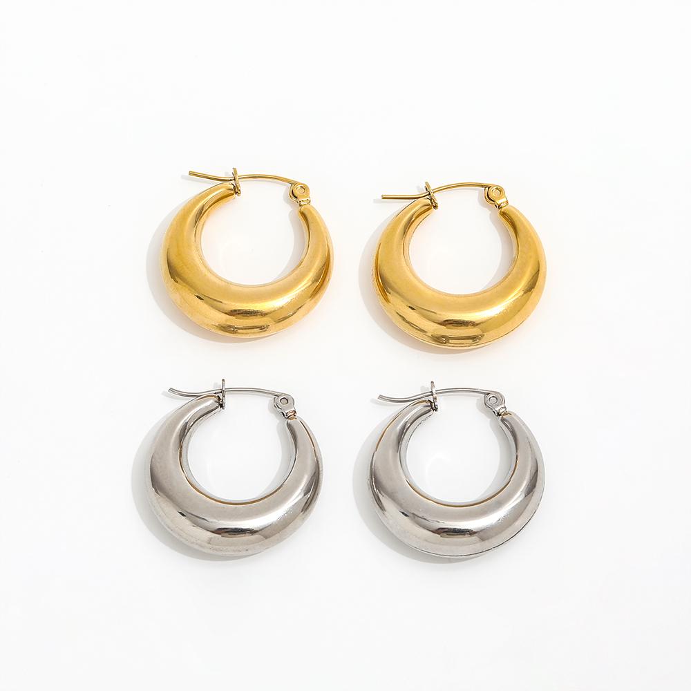 Joolim PVD 18K Gold Plated Hollow Circle Hoop Earring for Women Stainless Steel Fashion Jewelry