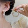 Trendy Irregular Crystal Circle Hoop Earrings For Woman Korean Fashion Statement Shiny Luxury Earrings Female Wedding Gifts