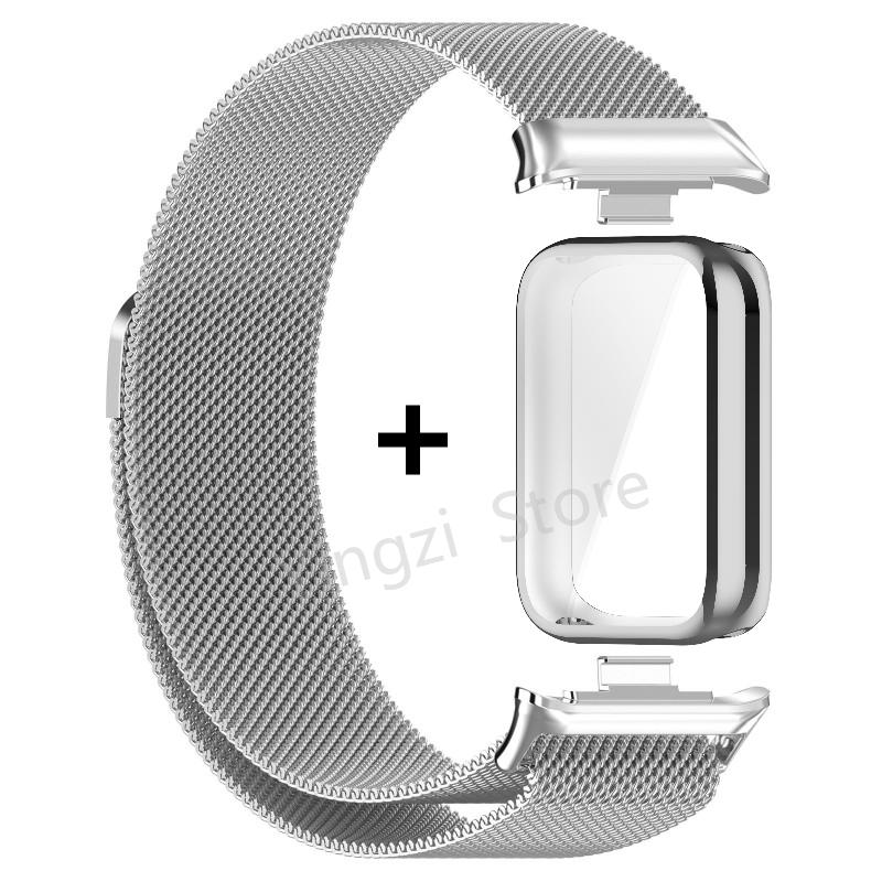Stainless Steel Strap + TPU Full Case For Xiaomi Mi Bamd 10Pro SmartWatch Milanese Magnetic Bracelet for Mi Band 9Pro Shell Cove Mi Band 10Pro