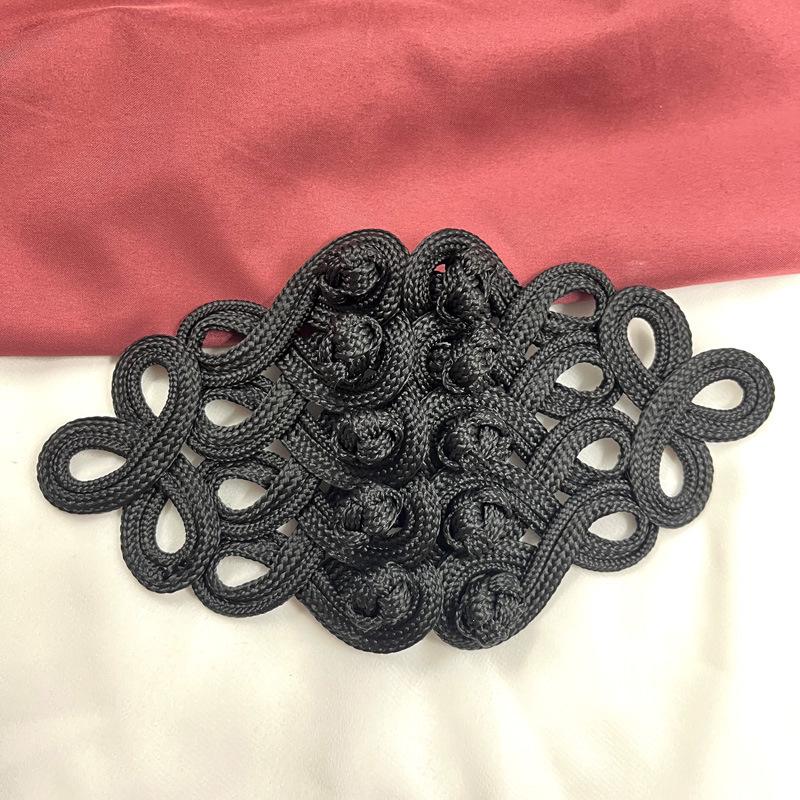 1pcs Hand Made Chinese Frog Closure Knot Button Golden Uniform Knot Button Baroque Frog Fastener Cord Embroidery Closure 19*10cm