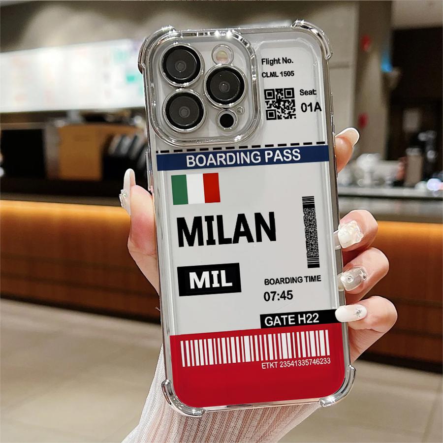 Hot Air Rome Label Case for Apple iPhone 17 Air 16 15 14 Plus 13 12 11 Pro Max 16e Clear Cover