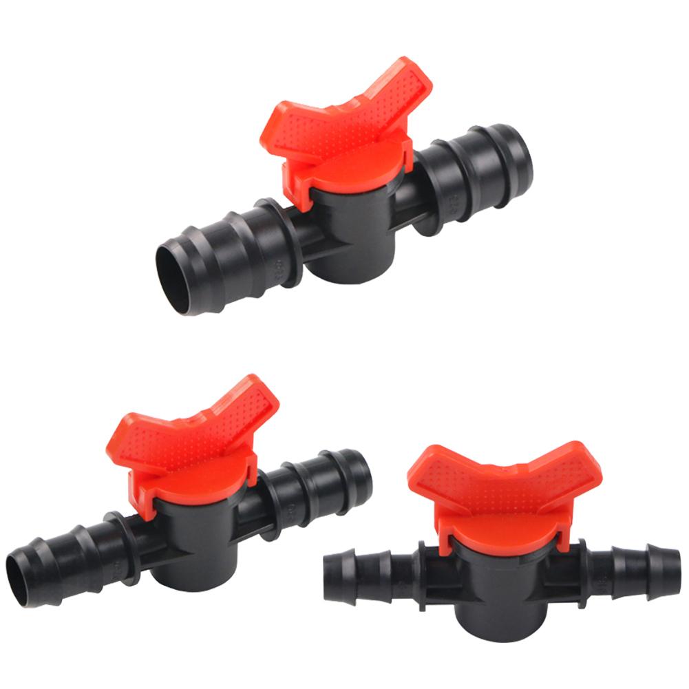 Shut-Off Valve Ball Valve Connector Plug PE Pipe PN4 Drip Hose 16 20 25 Mm Garden Watering Socket Through Valve