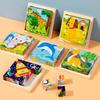 Non-Toxic 9Pcs Six-Sided 3D Cubes Jigsaw Puzzles Tray Wooden Storage Toys For Children Kids Educational Toys Funny Games 3-9 Years Kids