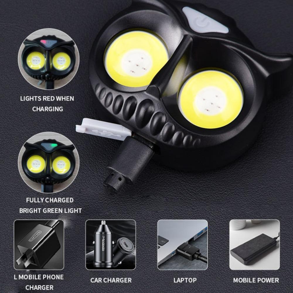 Owl Cob Headlamp Type-c Rechargeable Headlight Portable Rotating Hunting Lights Usb Magnet Led Head Flashlight Fishing Head Lamp