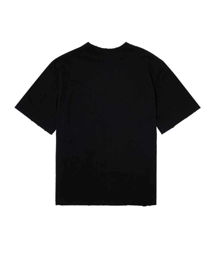 Yulleo Damaged Crew Graphic T-Shirt_Virtuoso (Black)