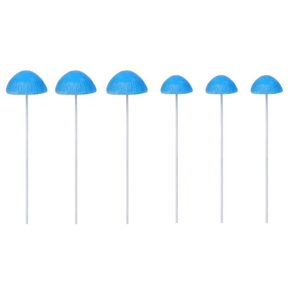 6PCS/SET Weatherproof Simulated Mushroom Stakes Miniature Mini Mushroom Ornament Dollhouse 6 PCS