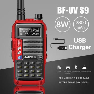 Güçlü Walkie Talkie CB Radyo Alıcı-Verici 8 W 100 km Uzun Menzilli Taşınabilir Radyo Avcılık için Orman Şehir Yükseltme S9 USB Şarj Cihazı ile