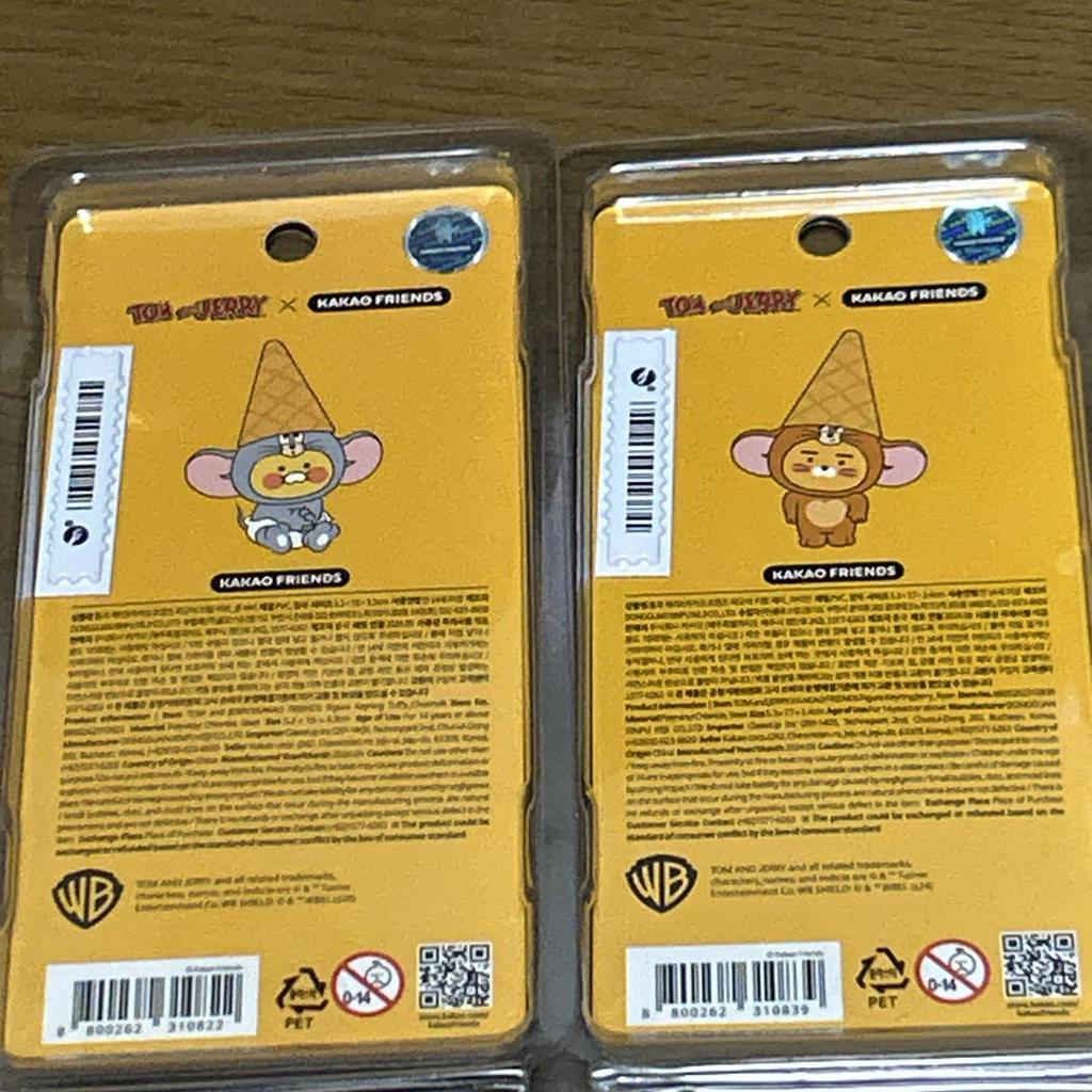 [USED] Korea-exclusive Collaboration Kakao Friends Chunsik Tom and Jerry Key Rings (2 Pieces)