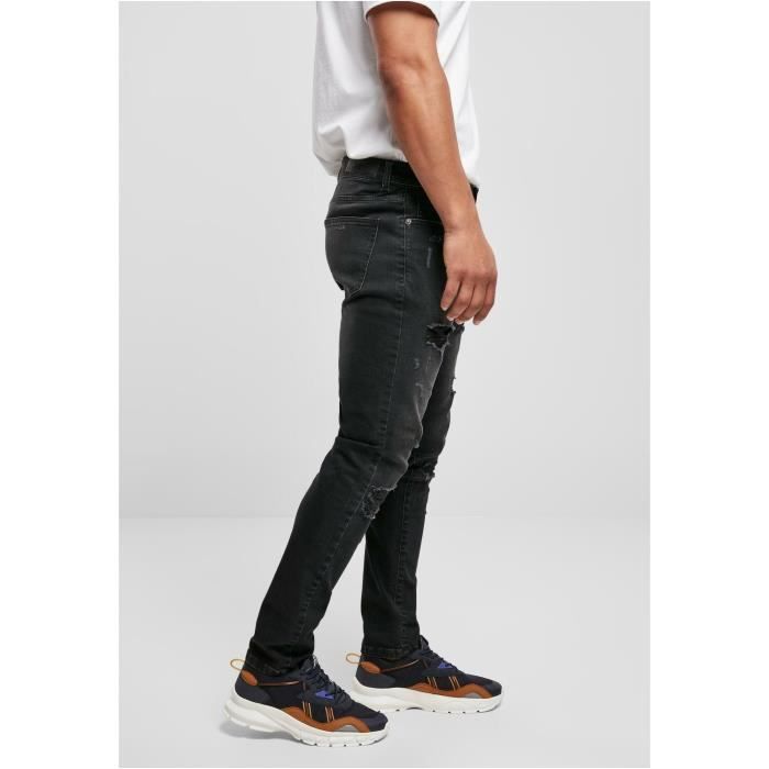 Jeans Slim Urban Classics Heavy Destroyed - Noir - 31x32