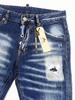 [BillionWorks] Herren-Jeans, Ausgefranste Jeans, Herren-Denim