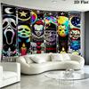 Horror Halloween Wall Tapestry Aesthetic Wall Hanging Printed Fabric Blanket Decorative Tapestries for Bedroom Living Room Home Decor