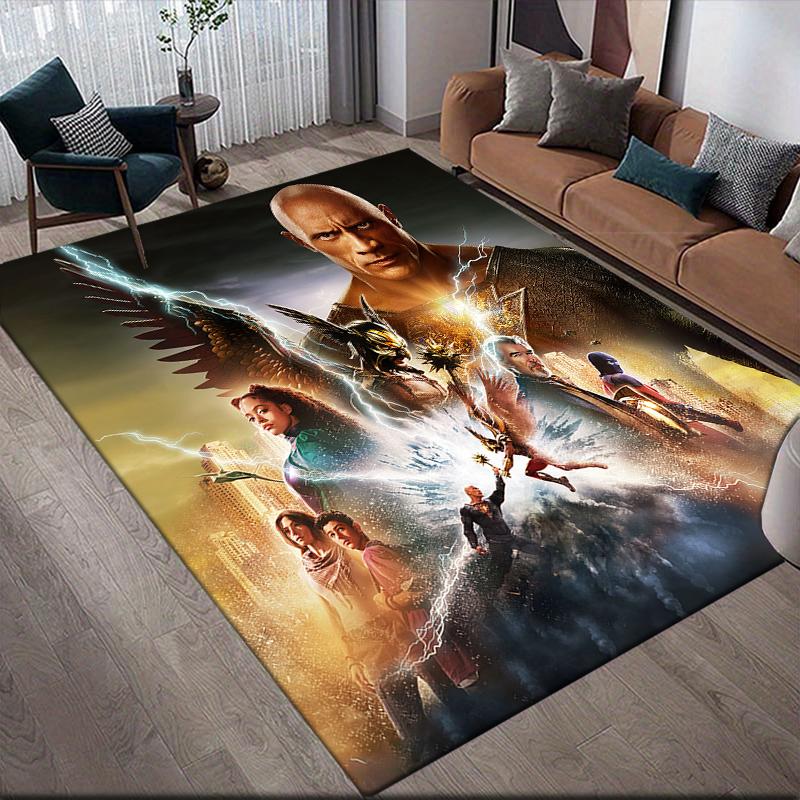 

Black Adam Square Area Rug, Non-Slip Floor Mat for Home Decor, Perfect Gift for Fans.chl 60x90cm