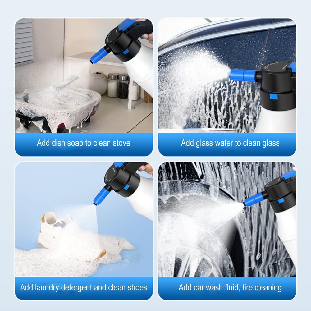 1.5L Electric Foam Sprayer Foaming Pump Sprayer Car Blaster Sprayer Wash USB Can Watering Rechargeable Water Snow Foam Home