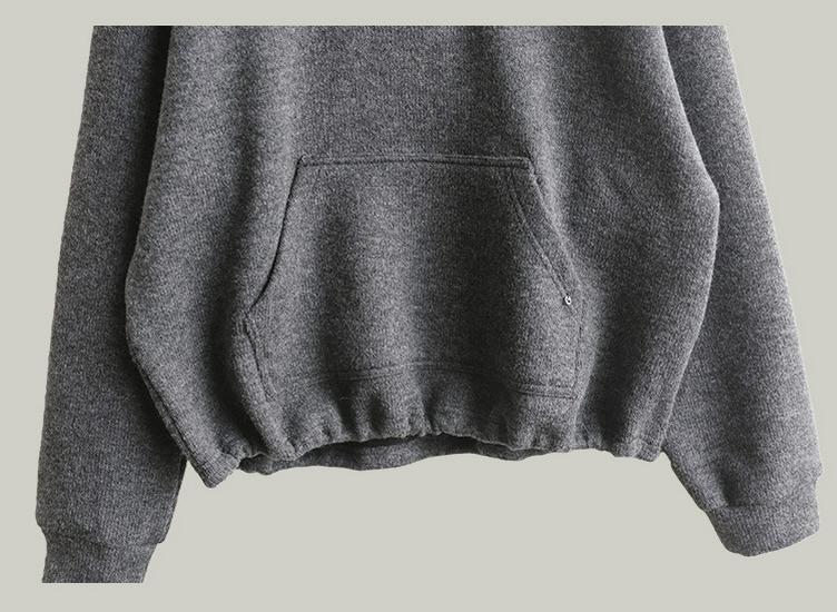 Women's Plus Velvet Thickened Hooded Sweatshirt - Autumn/Winter Casual Loose Slimming Fleece Top