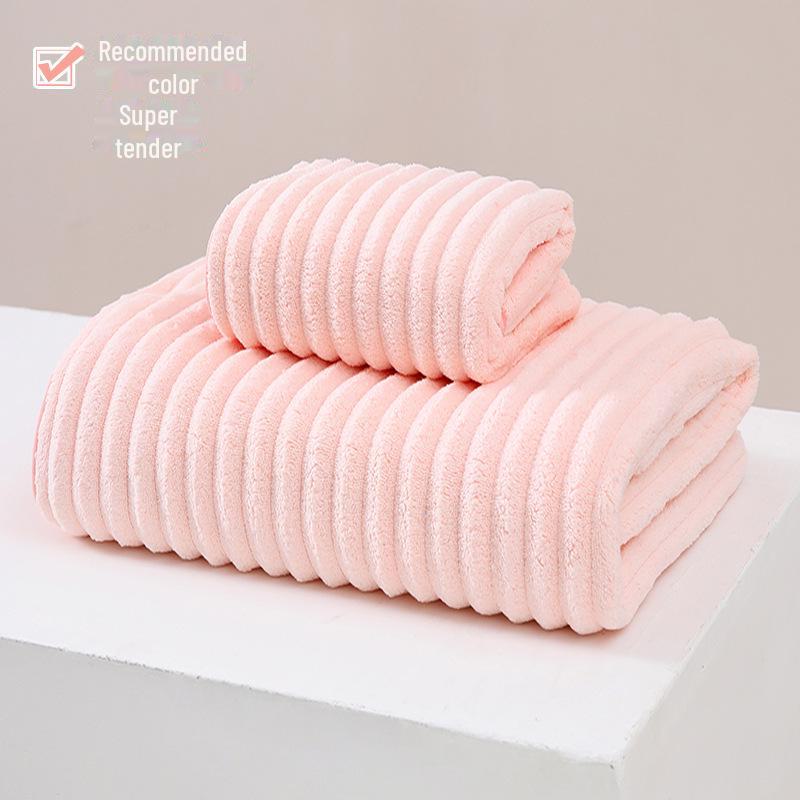 Schnelltrocknendes Korallenfleece 3-teiliges Handtuchset - Saugfähige Baumwolle für Bad, Strand & Zuhause