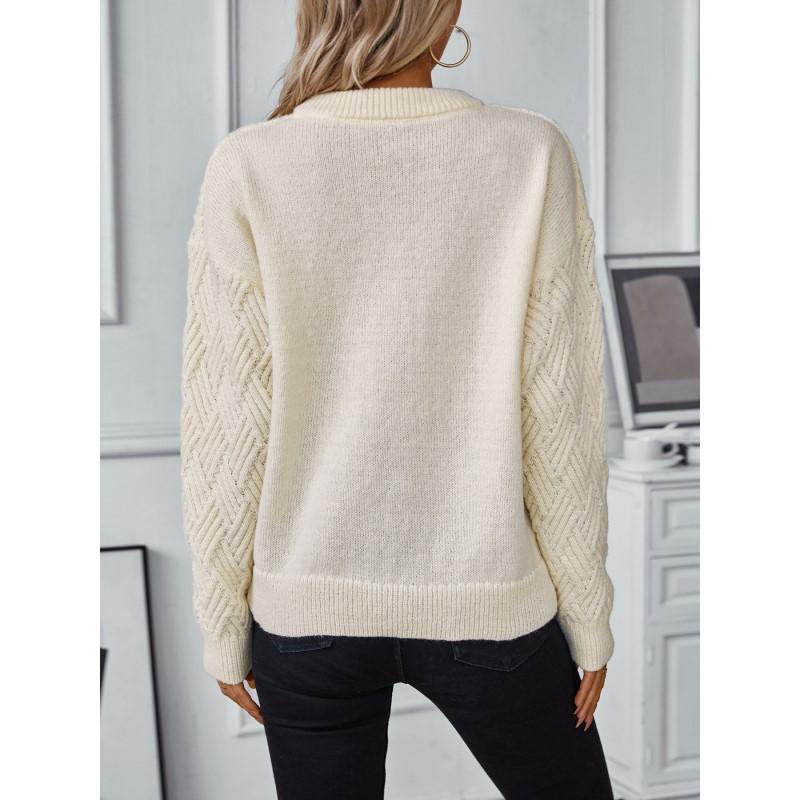 Loose Round Neck Knitted Sweater Autumn and Winter Women's Sweater Casual Pullover Sweater