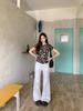 2026 New Arrival Leopard Print One-Shoulder Long-Sleeve Women's Top - Trendy European & American Early Autumn Fashion