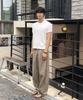 Dei Semi-Crop Henley Neck Waffle Short Sleeve T-Shirt_4 Color