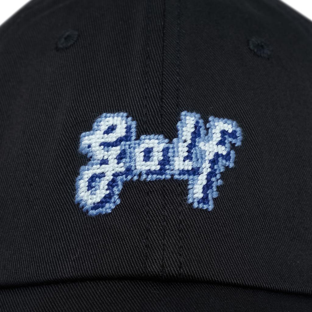 LOLONG Golf Needlepoint Hat (Black)
