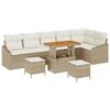 Ensemble de canapés de jardin vidaXL 9 pièces avec coussins beige Poly Rattan Acacia, Canapé de jardin vidaXL pour 2 3362676