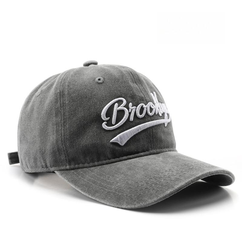 Gorra de béisbol retro vintage de algodón para hombre y mujer, con letras bordadas en mezclilla, de algodón, suave, informal, unisex.