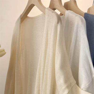 Large Size Lazy Wind Knitted Cardigan Spring and Summer Thin Sunscreen Blouse Temperament Jacket Women