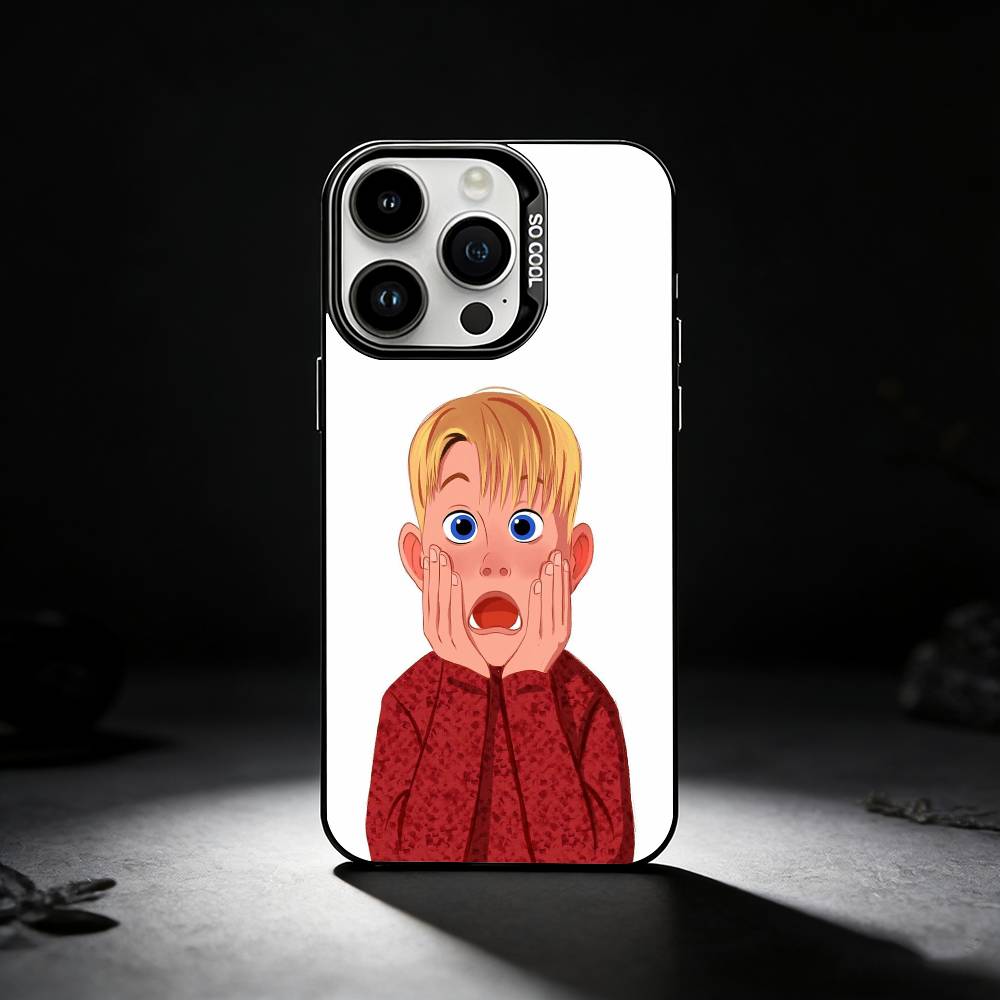 

Funny TV Home Alone Phone Case For iPhone 17,16,15,14,13,12,11 Plus,Pro Max,XS,Colored silver phone case iPhone16pro