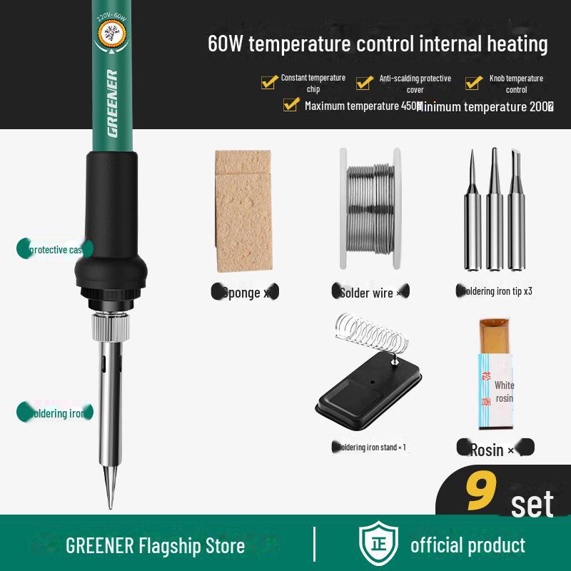 

Набор профессионального электропаяльника Green Forest — ручка для сварки с внутренним нагревом и инструмент для ремонта. 9-piece set