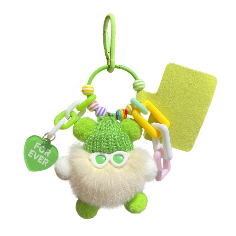 Adorable Plush Keychain DIY Cartoon Character Bag Charm for Backpack Keys