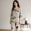 Vitality cute cartoon pineapple giraffe pajamas women's spring and autumn long-sleeved trousers age-reducing casual loungewear two-piece set