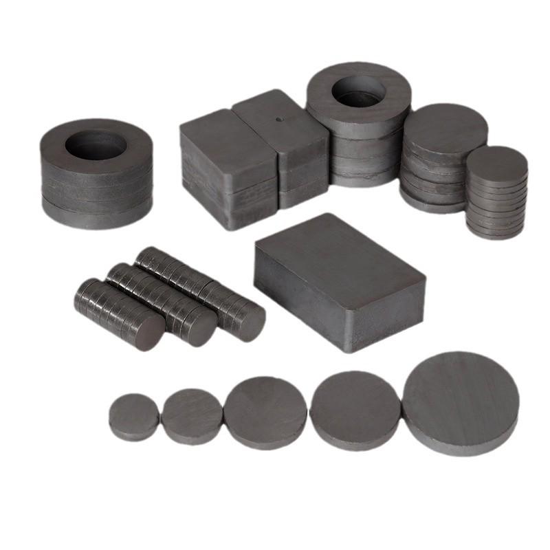 Black Ferrite Cylinder Magnet Ring with Hole - Strong Ring-Shaped Salvage Magnet.