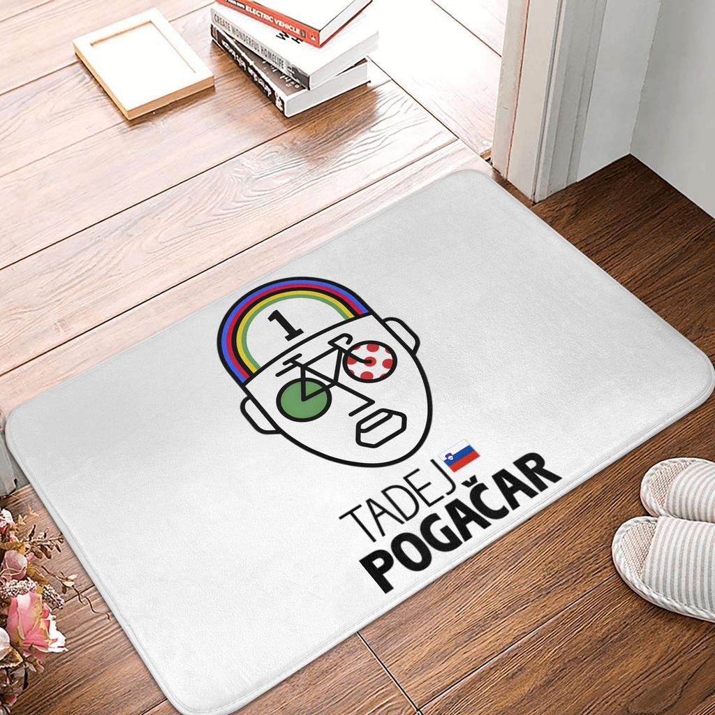 Cycling Team Tadej Pogacar Door Bathroom Kitchen Mats Anti-Slip Outdoor Doormat Bedroom Balcony Entrance Rug Carpet Footpad