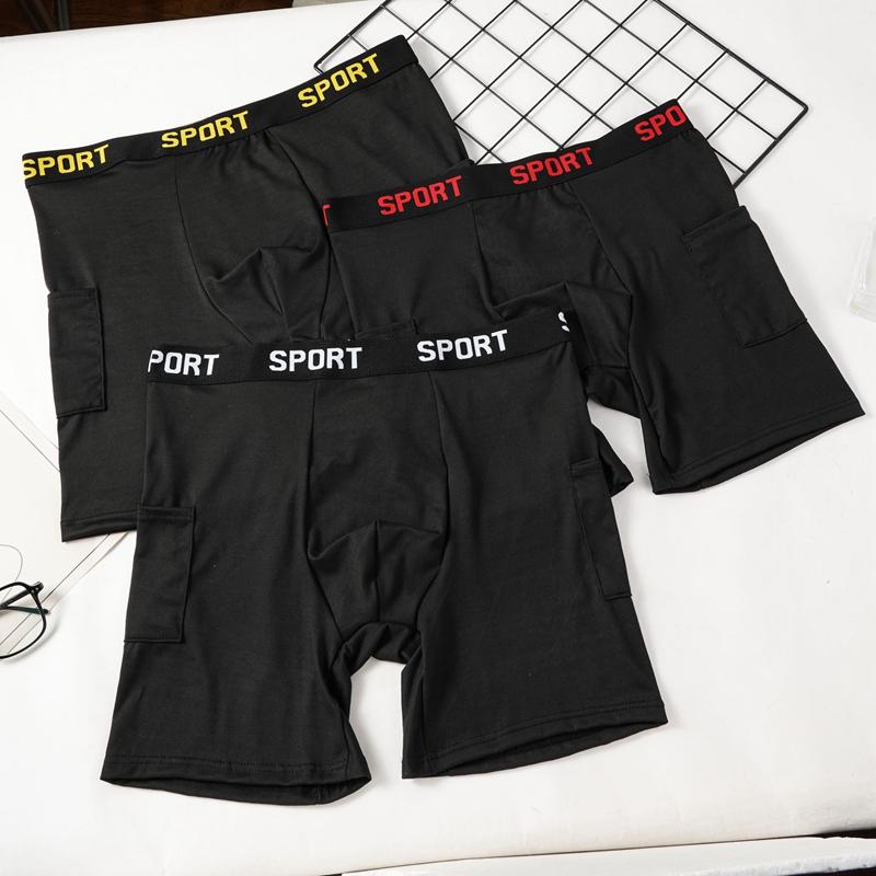 Sport Tailleband Heren Lange Boxer Briefs Telefoonzak Vochtregulerend Actief Ondergoed