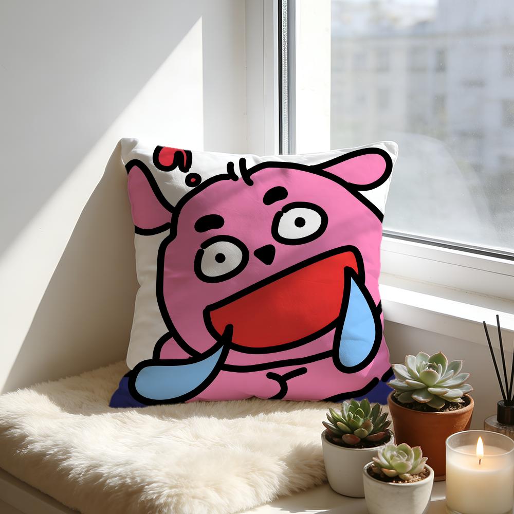 Weird Expression Doodle Cushion Cover Cozy Velvet Throw PillowSoft Warm Cushion For Sofa Bed