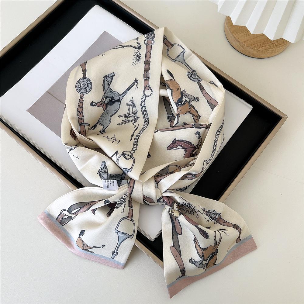 Pingjiao New Style Spring And Autumn Professional Decoration Versatile Small Silk Scarf Women'S Scarf Narrow Long Hair Strap Tie Bag Belt