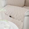 Solid Color Velvet Recliner Sofa Covers 1 Seater Anti-Slip Armchair Slipcover with Elastic Strap Sofa Protector for Living Room