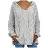 Women Fashion Loose Large Size Solid Color Hood Long Sleeves Sweater Tops