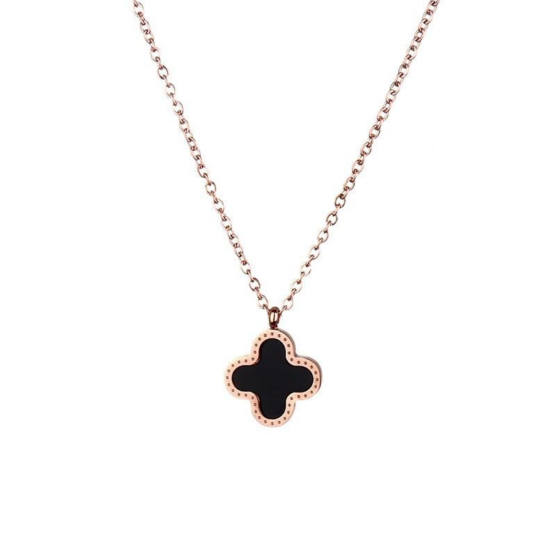 Fashion Four-Leaf Clover Necklace Female Tide Net Red Simple Temperament Personality Hundred Matching Collarbone Chain