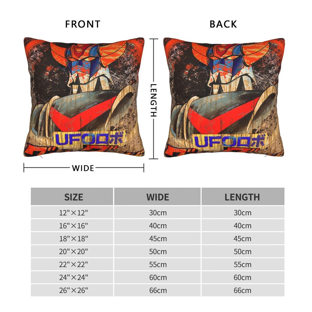 Goldorak Ufo Robot Grendizer Pillowcase Soft Polyester Cushion Cover Decor Throw Pillow Case Cover Home Zippered 18''