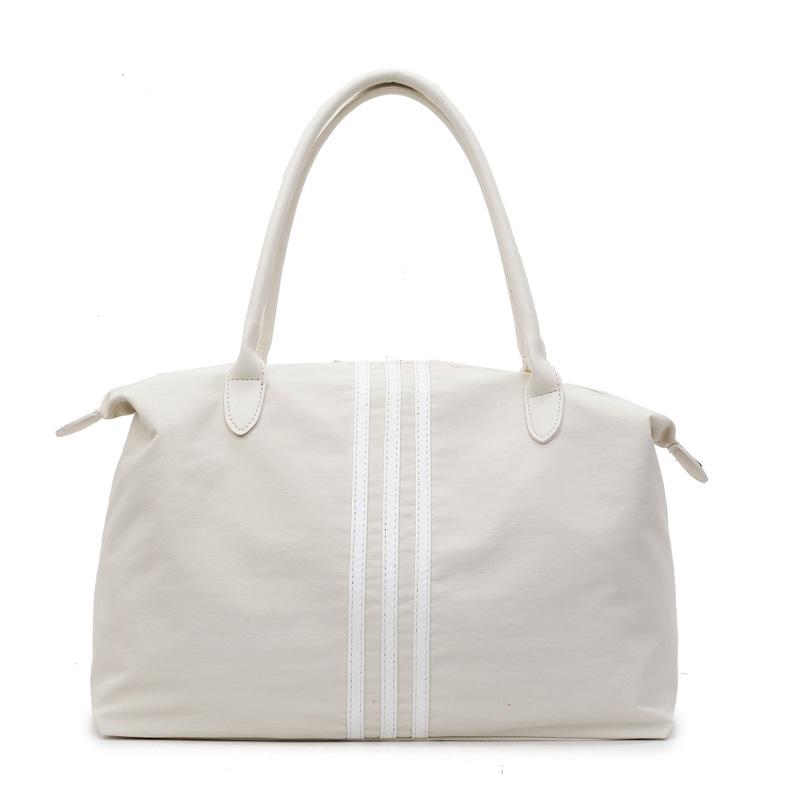 2025 Women's Sporty Korean Striped Minimalist Tote Bag - Large Capacity, Versatile for Travel & Casual Use