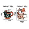 Festive Snowflake Marshmallow Cup Brooch - Cute Christmas Accessory for Clothing & Backpacks