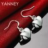 Exquisite 925 Sterling Silver Heart-Shaped Pendant Earrings, Fashionable Wedding Gift Accessories for Women