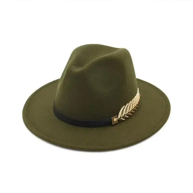 Simple Fashion Formal Occasion Couples Woolen Hats Large Brimmed Jazz Hats Autumn And Winter Fashion British Vintage Top Hats
