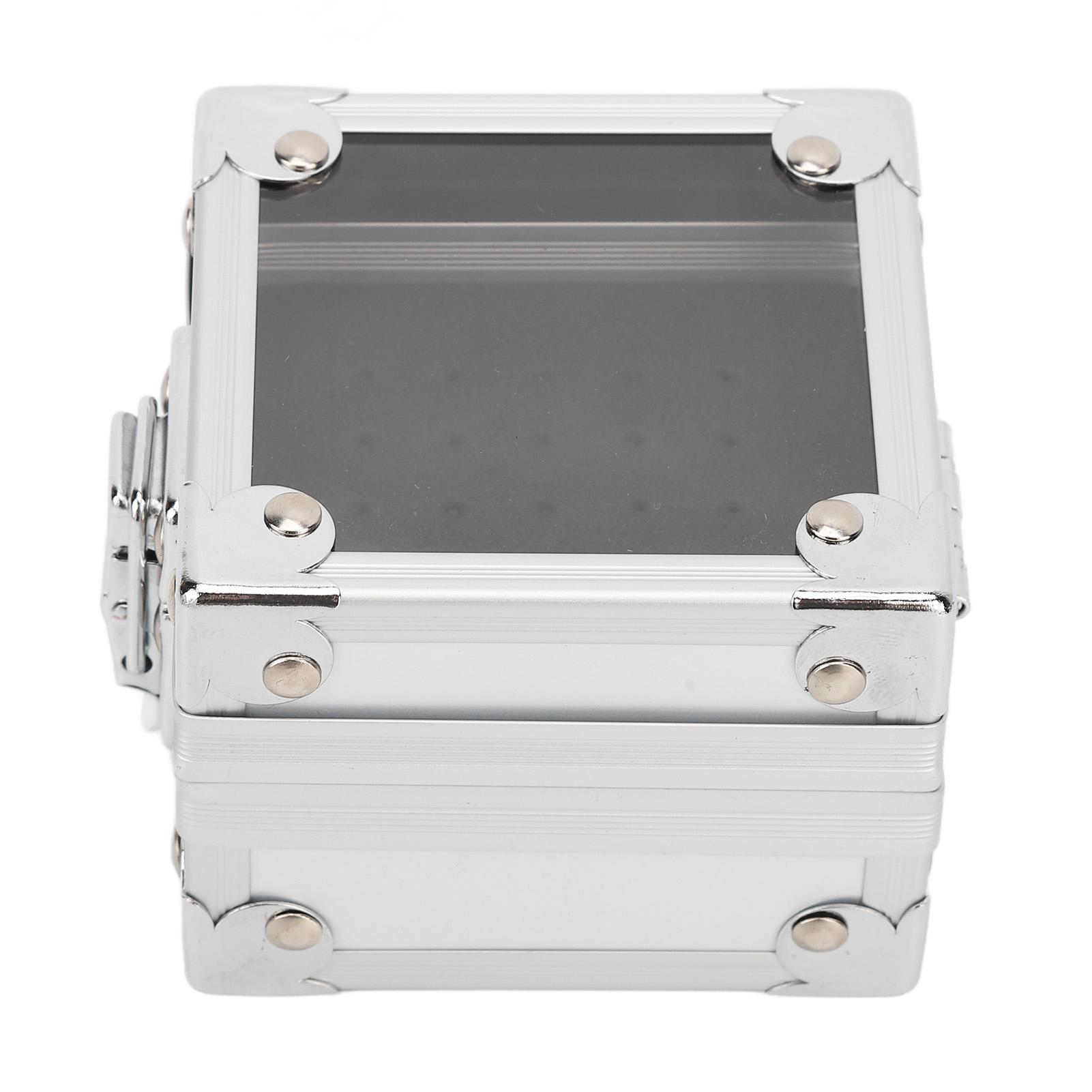 

Nail Drill Bits Storage Box 25 Holes Transparent Clamshell Lock Design Dustproof Nail Drill Bits Desktop Container