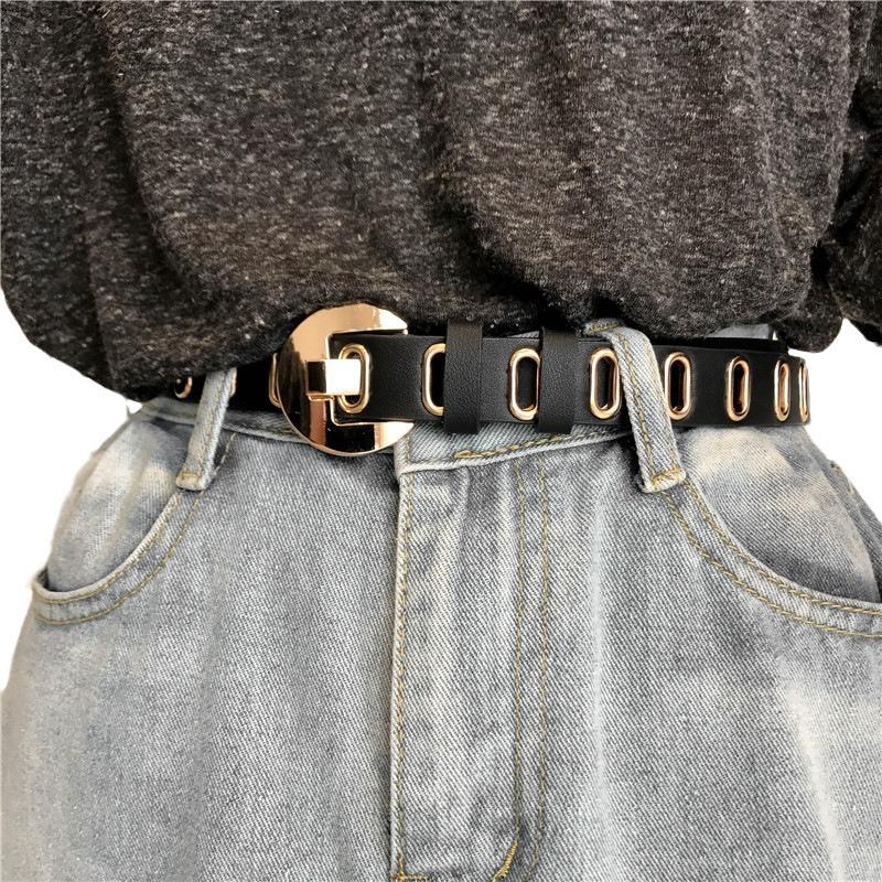 Belt Ladies Versatile Belt Punk School Pants PU Belt Retro Trend Hip Hop Custom Belt
