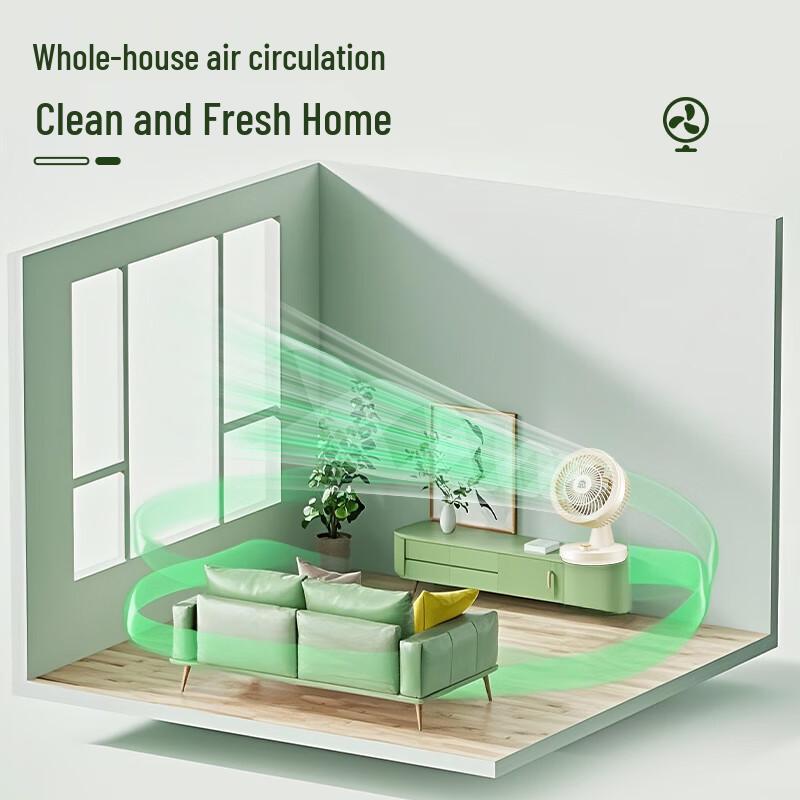 RONGSHENG Quiet Oscillating Desktop Circulation Fan CN Plug (adapter Included)