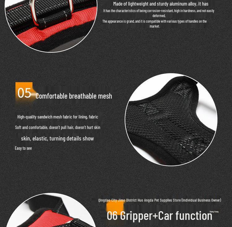 Golden Retriever & Labrador Medium-Large Dog Harness-Leash with Thick, Eight-Strand, Explosion-Proof Rope