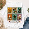Bookish Halloween Stamp T-Shirt, Cozy Fall Reading Shirt, Witchy Book Lover Tee, Vintage Pumpkin Cat Reader Top