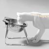 304 Stainless Steel Shatter-resistant Elevated 15° Pet Supplies For Puppy Cat Raised Cat Bowls Tilted Neck Guard Cat Food Bowl